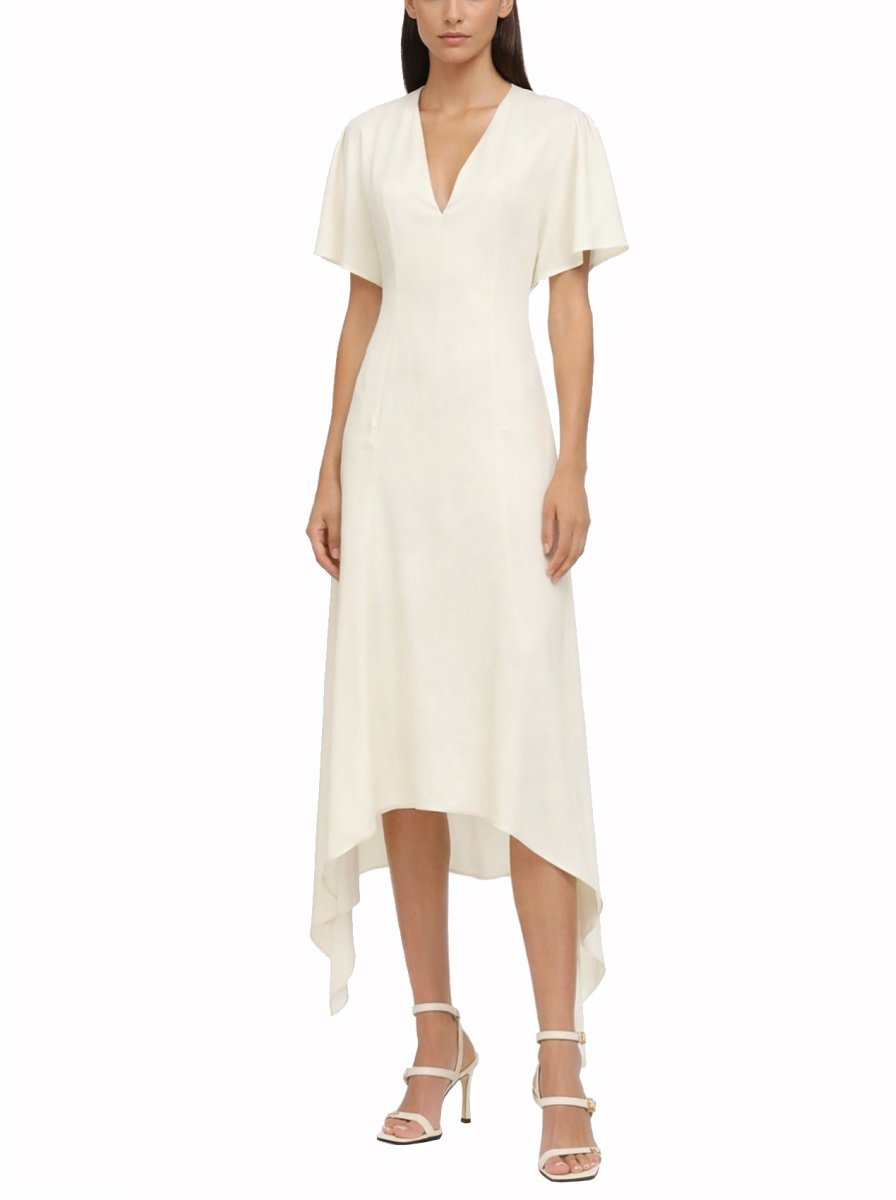 Stella McCartney V-NECK MIDI DRESS Wit