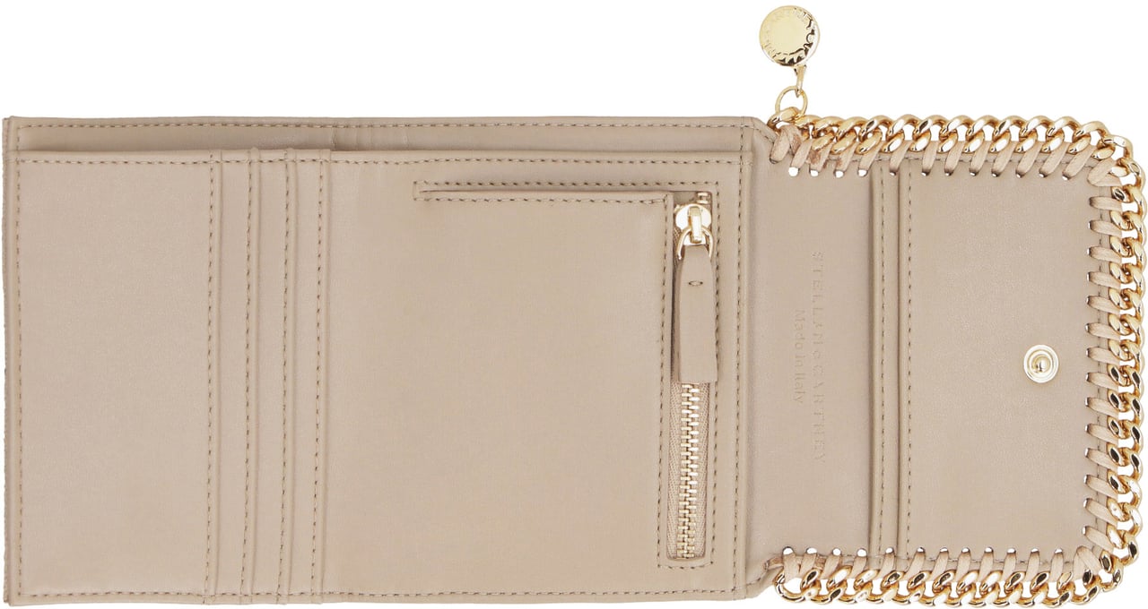 Stella McCartney Falabella small flap wallet Beige