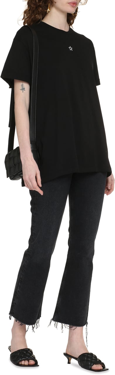 Stella McCartney Embroidered star detail cotton t-shirt Zwart