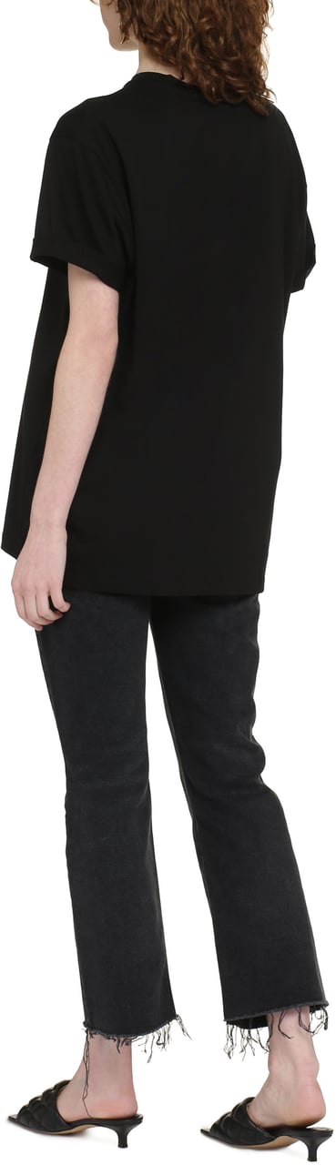 Stella McCartney Embroidered star detail cotton t-shirt Zwart