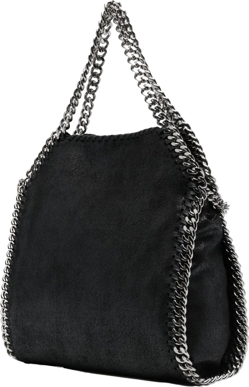 Stella McCartney Compact Shaggy Deer Tote Bag With Recycled Brass Accents Zwart