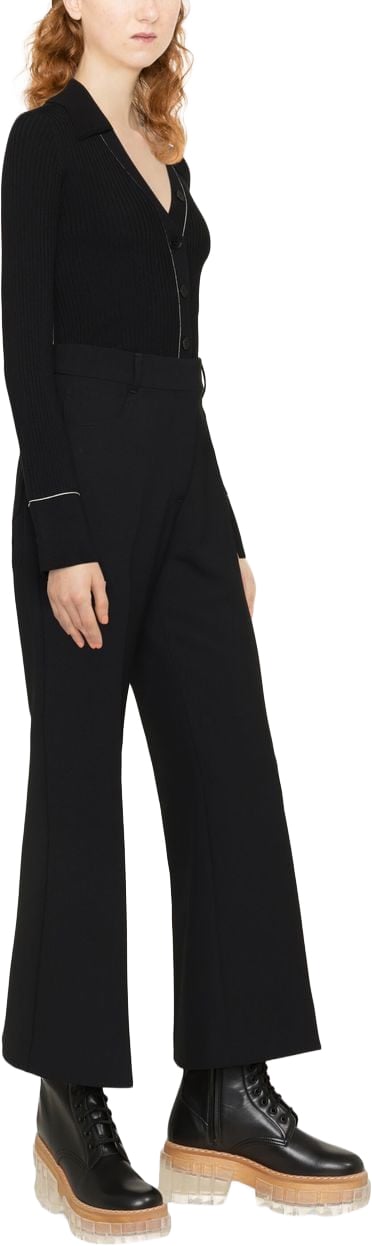 Stella McCartney Black Trousers Tailored Wide-Leg Fabric Pants Zwart