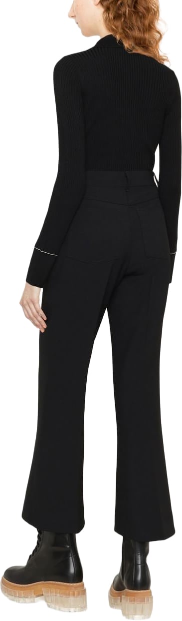 Stella McCartney Black Trousers Tailored Wide-Leg Fabric Pants Zwart