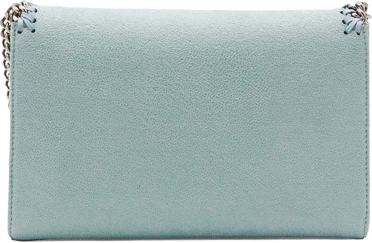 Stella McCartney Textured Polyester Clutch With Silver Chain Strap Grijs