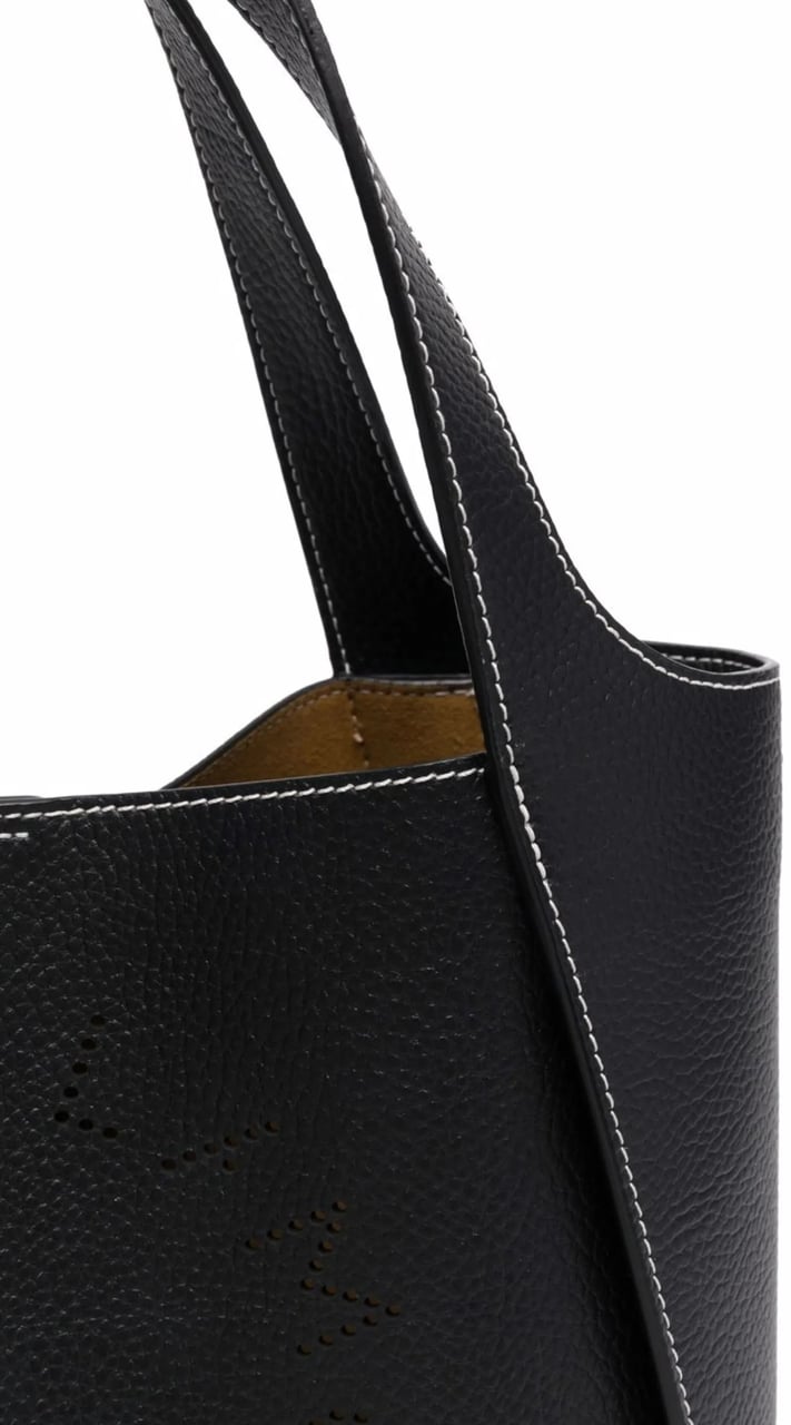 Stella McCartney Structured Logo Crossbody Tote Bag With Dual Handles Zwart
