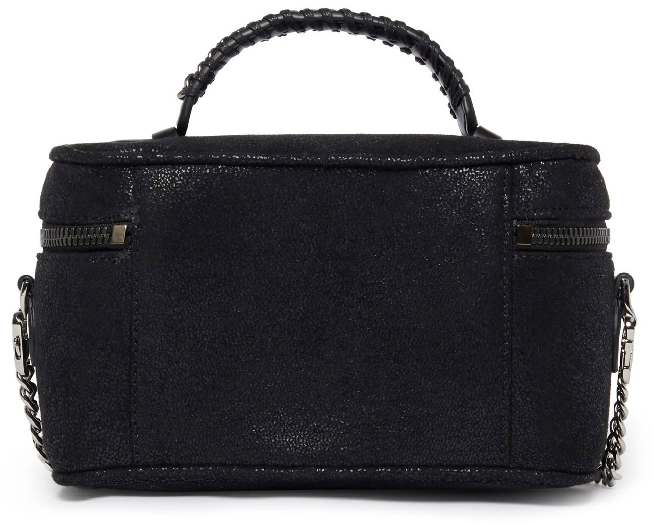 Stella McCartney Textured Black Vanity Case With Braided Handle Zwart