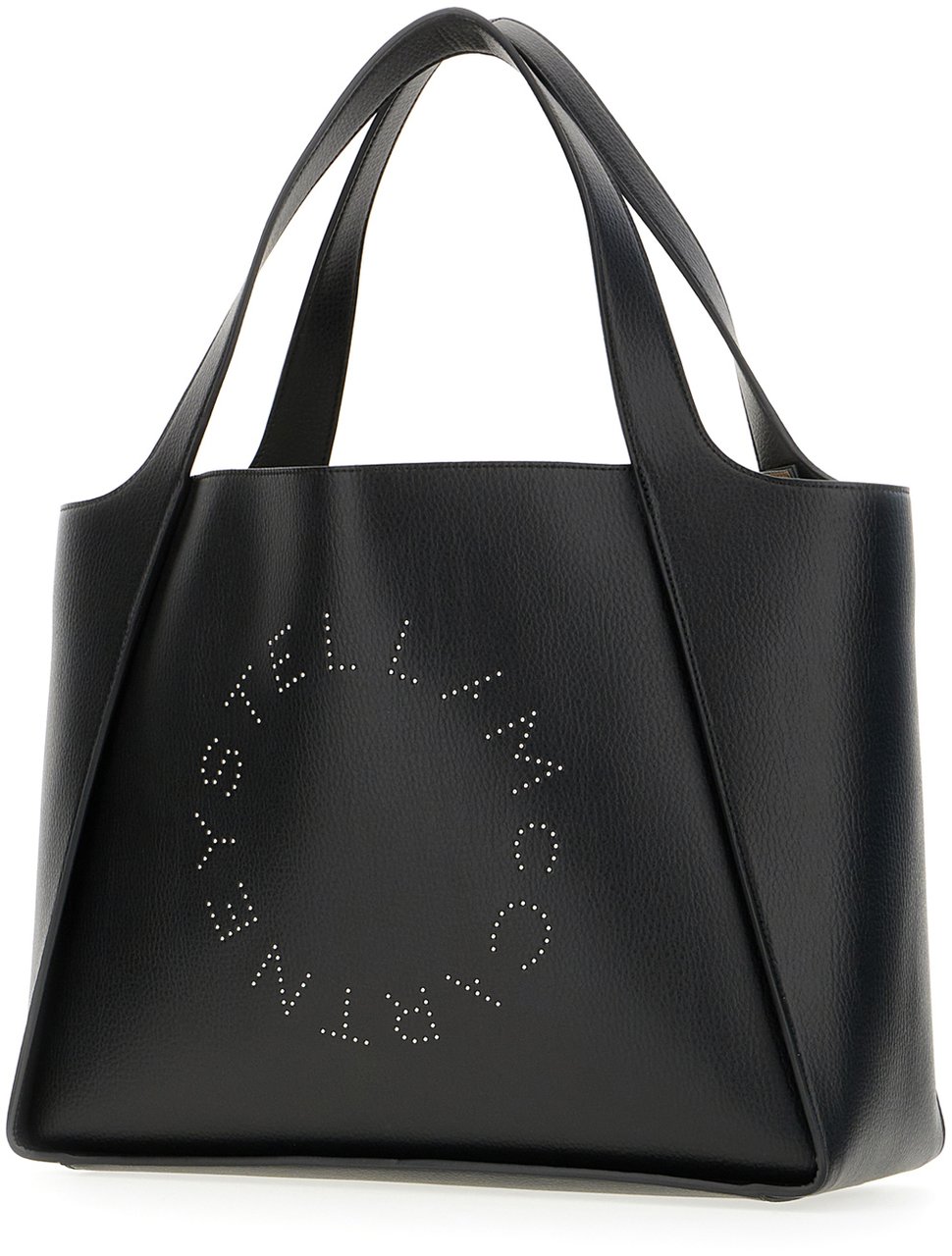 Stella McCartney Stella Mccartney Black synthetic leather shopping bag Zwart