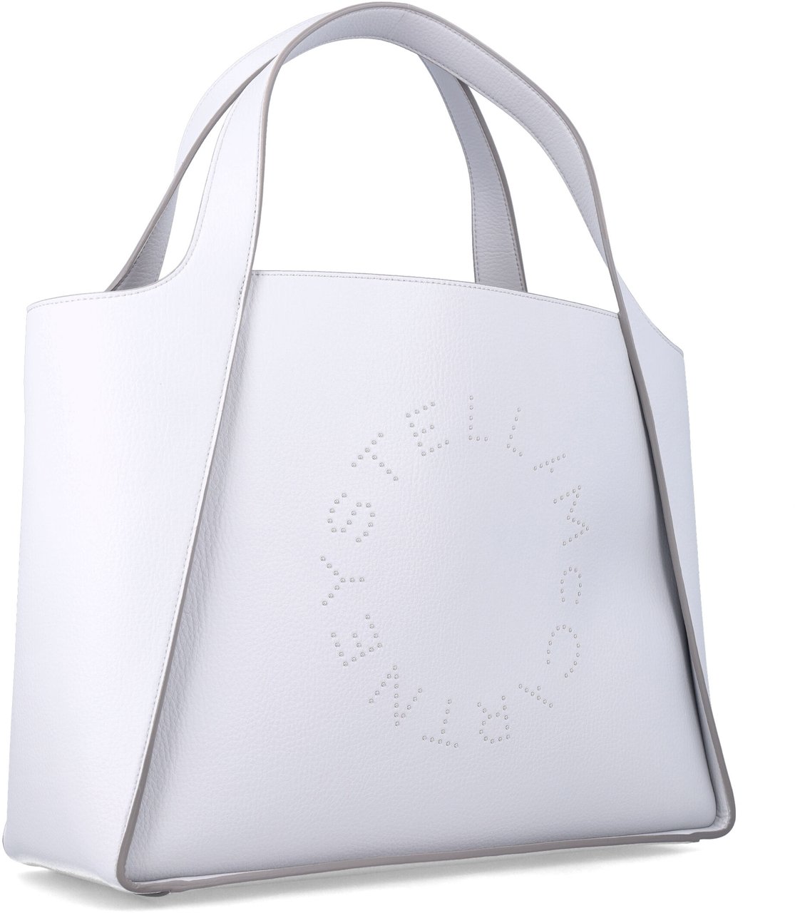 Stella McCartney Logo Tote Bag Eco Embossed Grainy Alter Grigio Grijs