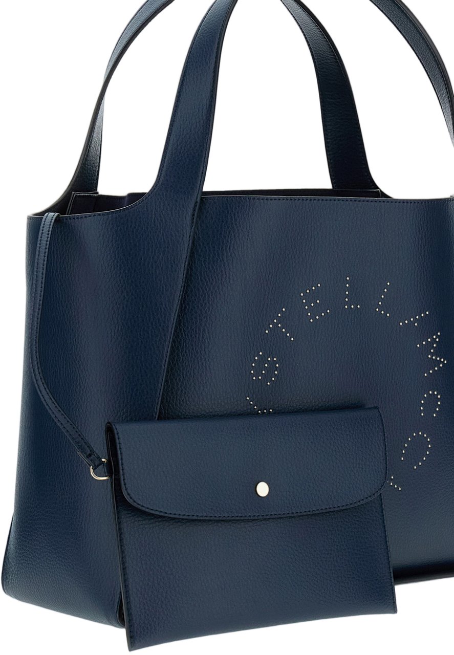 Stella McCartney Structured Vegan Leather Tote Bag Blauw