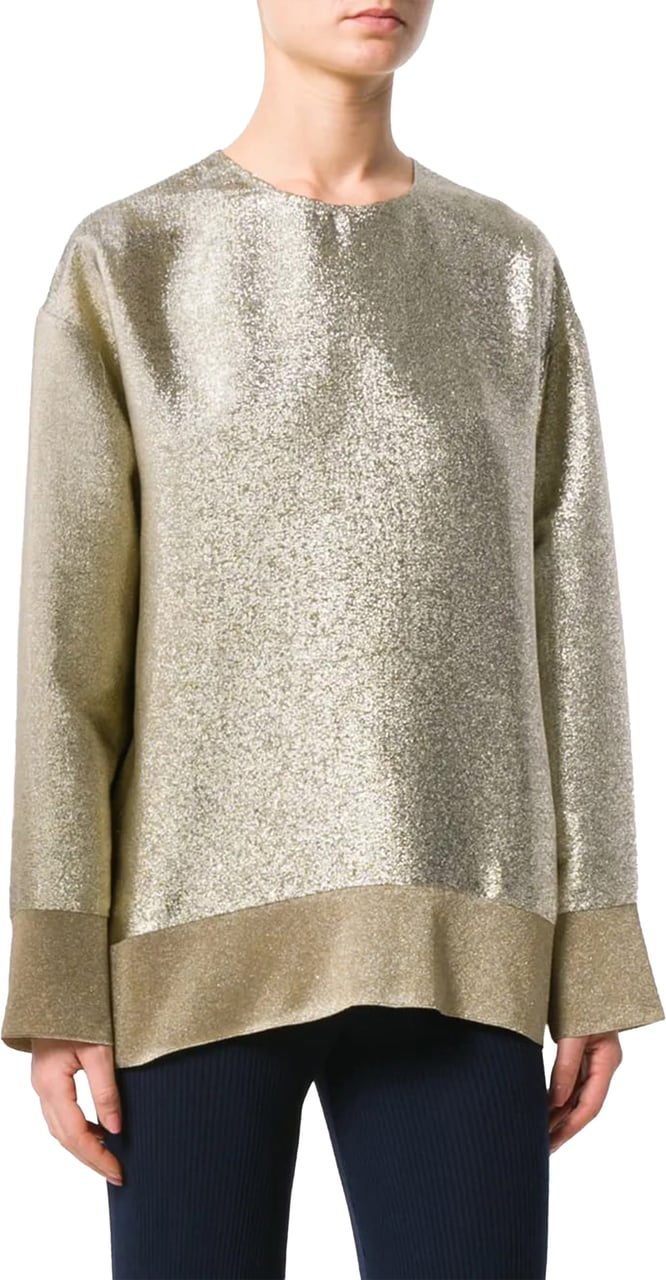 Stella McCartney Gold Boxy Metallic Metallic Sweater Neutraal