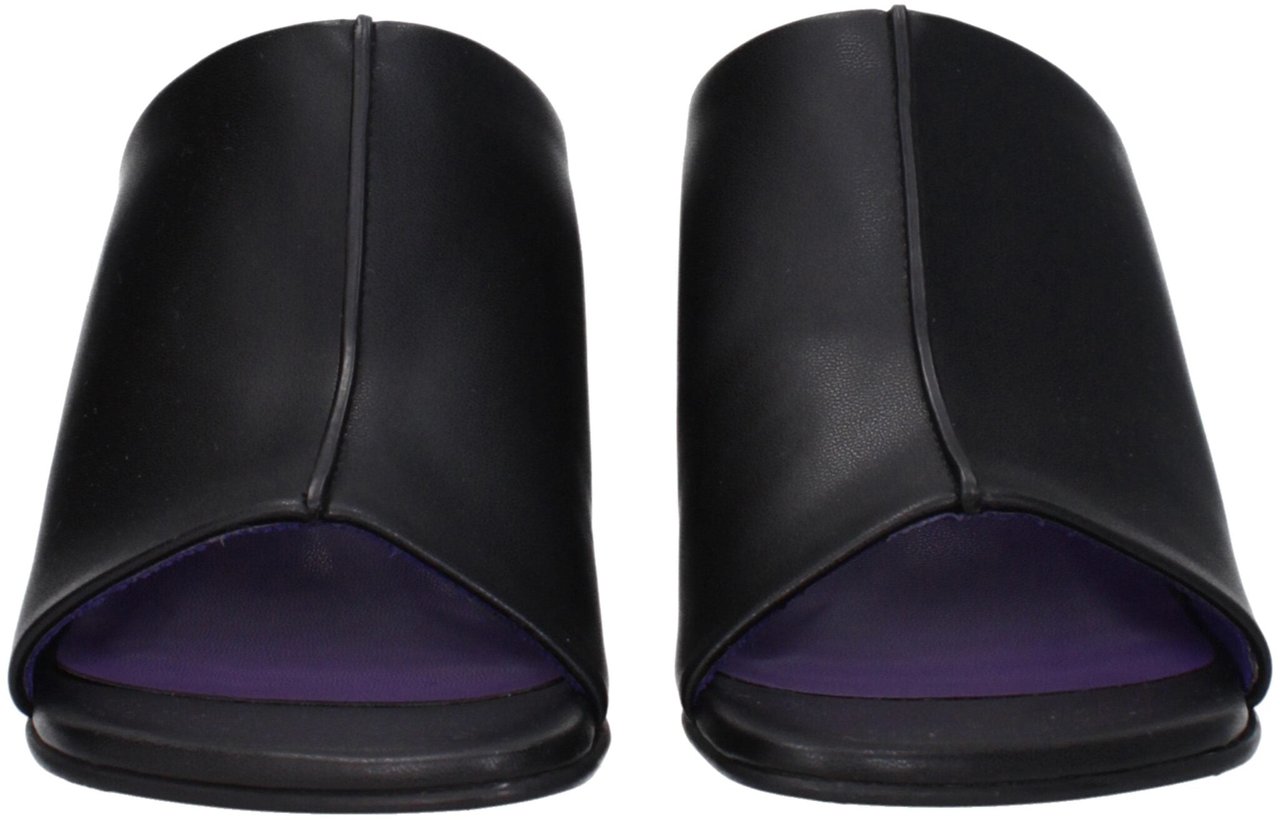 Stella McCartney Black Leather Stiletto Heel Sandals Zwart