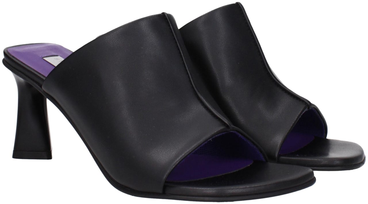 Stella McCartney Black Leather Stiletto Heel Sandals Zwart