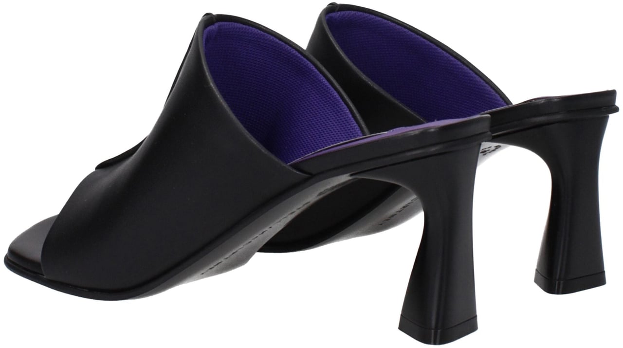 Stella McCartney Black Leather Stiletto Heel Sandals Zwart