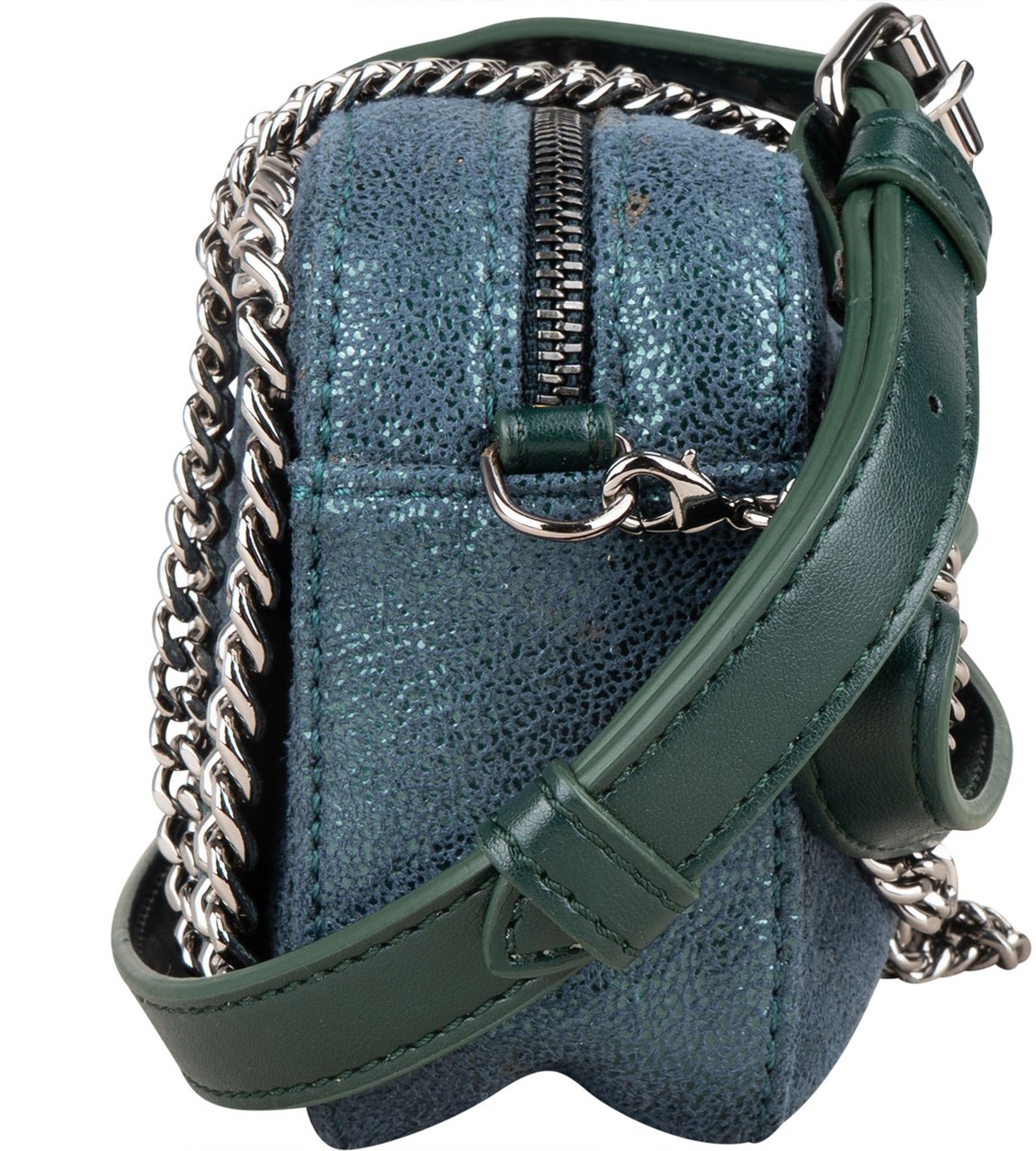 Stella McCartney Stella McCartney Suede Leather Mini Falabella Crossbody Bag Blauw
