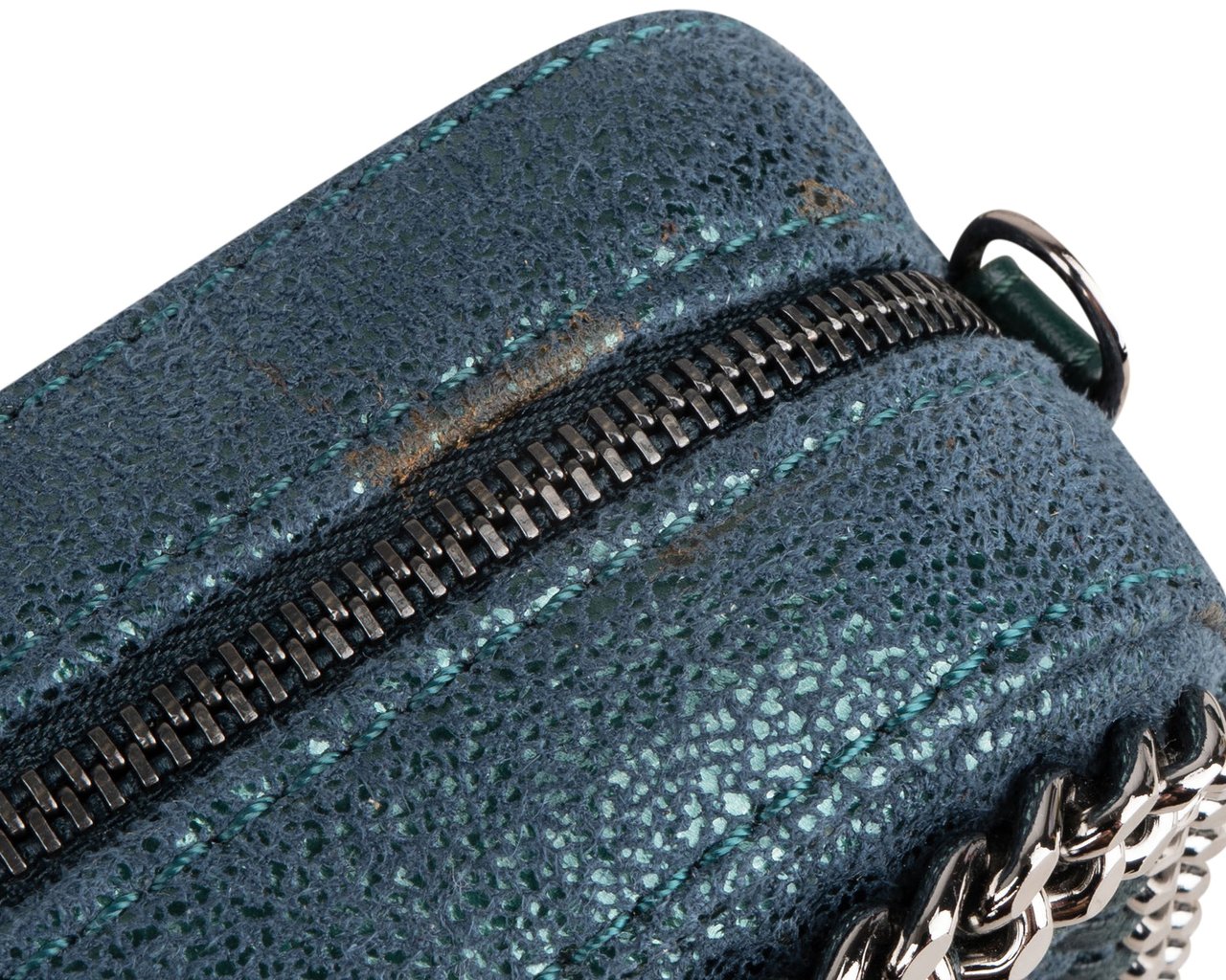 Stella McCartney Stella McCartney Suede Leather Mini Falabella Crossbody Bag Blauw