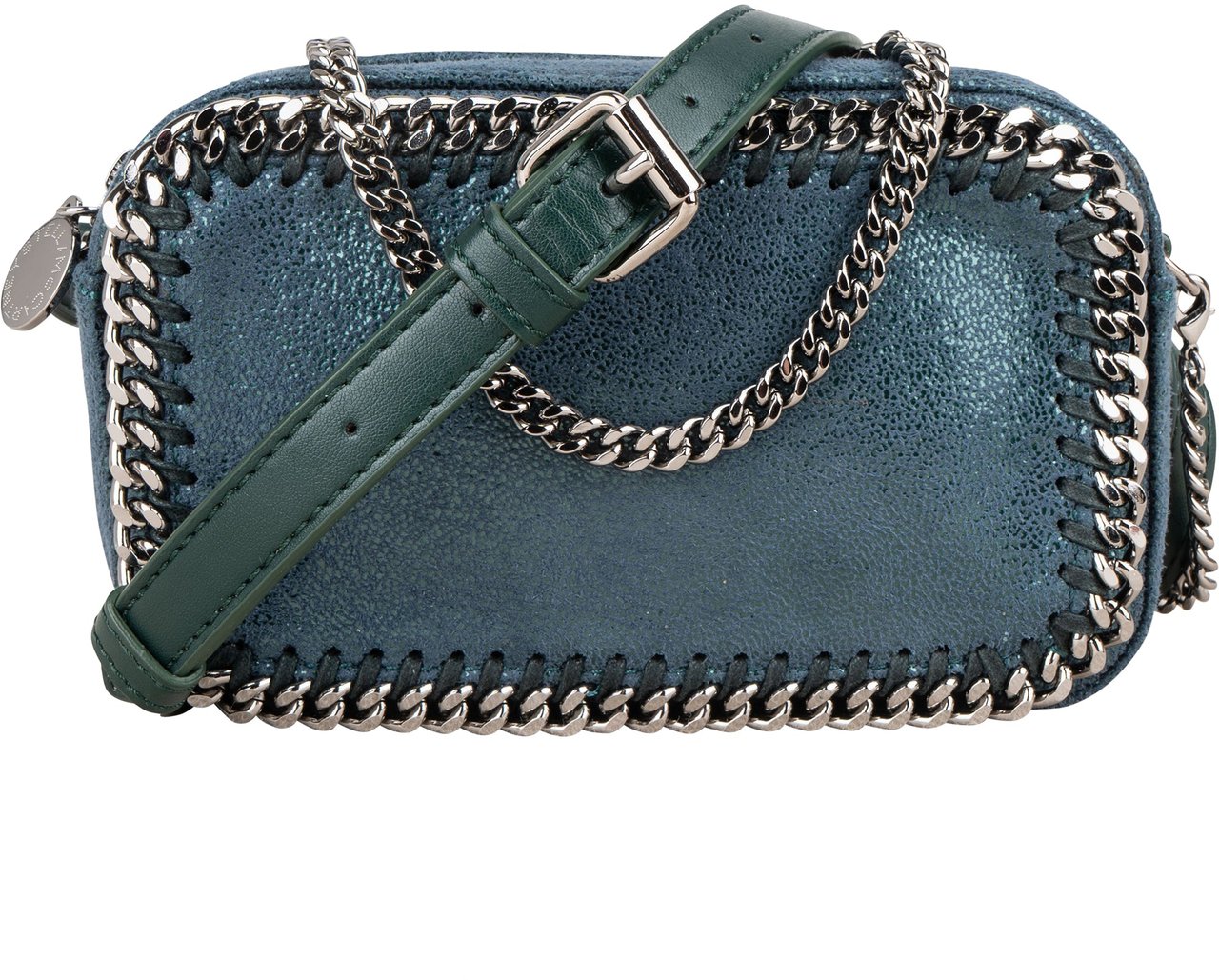Stella McCartney Stella McCartney Suede Leather Mini Falabella Crossbody Bag Blauw