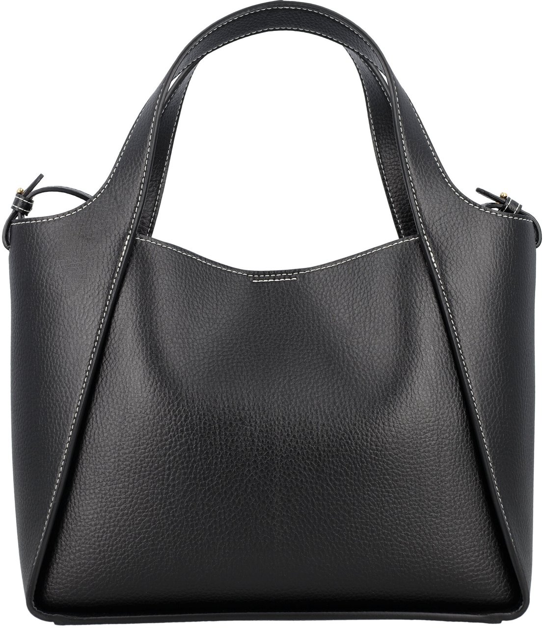Stella McCartney Logo Crossbody Tote Bag Embossed Grainy Nero Zwart