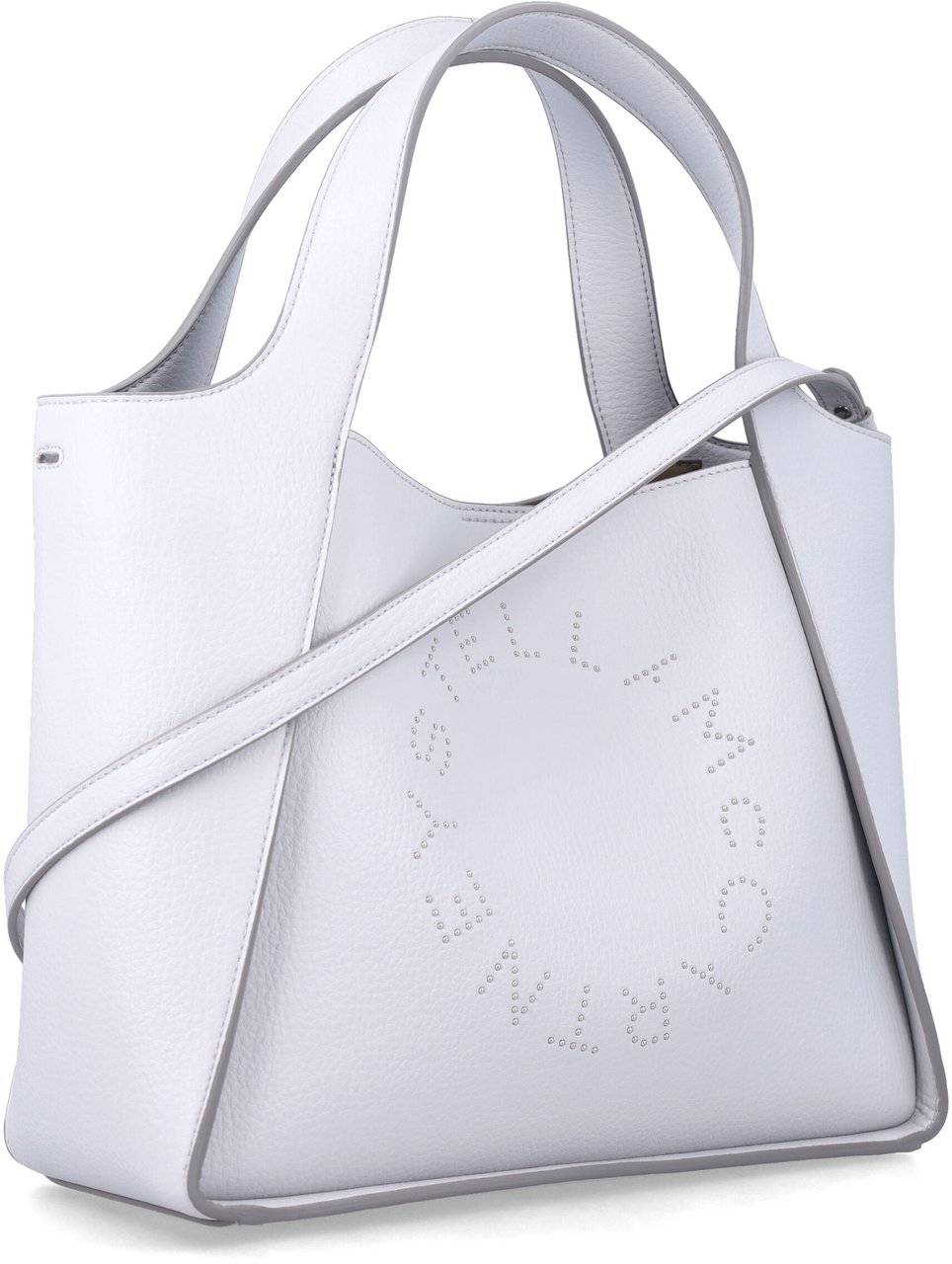 Stella McCartney Logo Crossbody Tote Bag Eco Embossed Gra Grigio Grijs