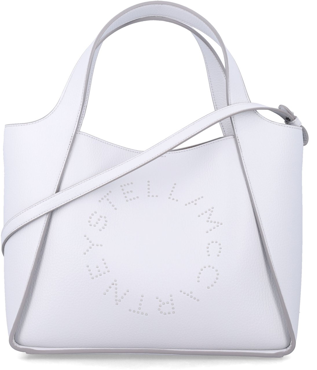 Stella McCartney Logo Crossbody Tote Bag Eco Embossed Gra Grigio Grijs