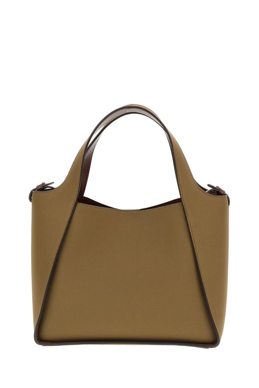 Stella McCartney Beige Circular Logo Perforated Crossbody Bag Bruin