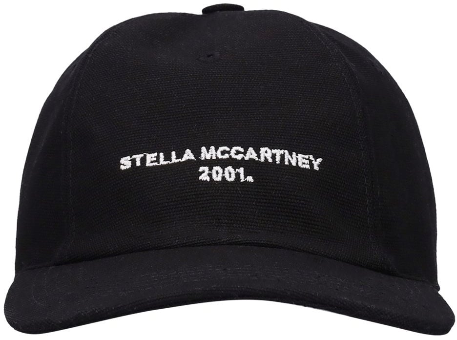 Stella McCartney Black cap with curved visor Zwart