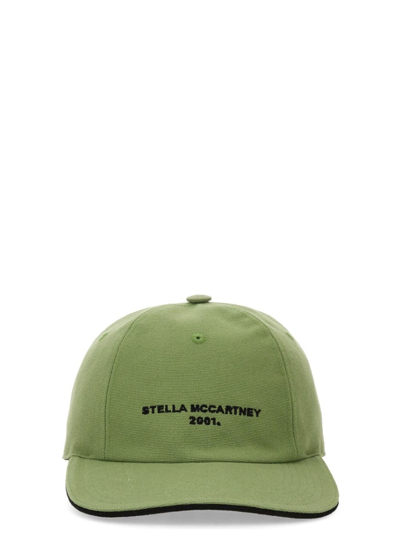 Stella McCartney Baseball Hat With Logo Embroidery Neutraal