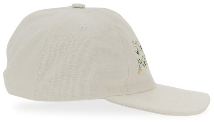 Stella McCartney Embroidered White Cotton Blend Cap Wit