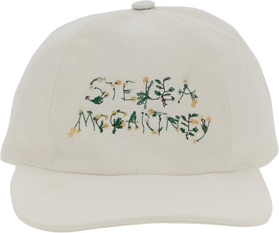 Stella McCartney Embroidered White Cotton Blend Cap Wit