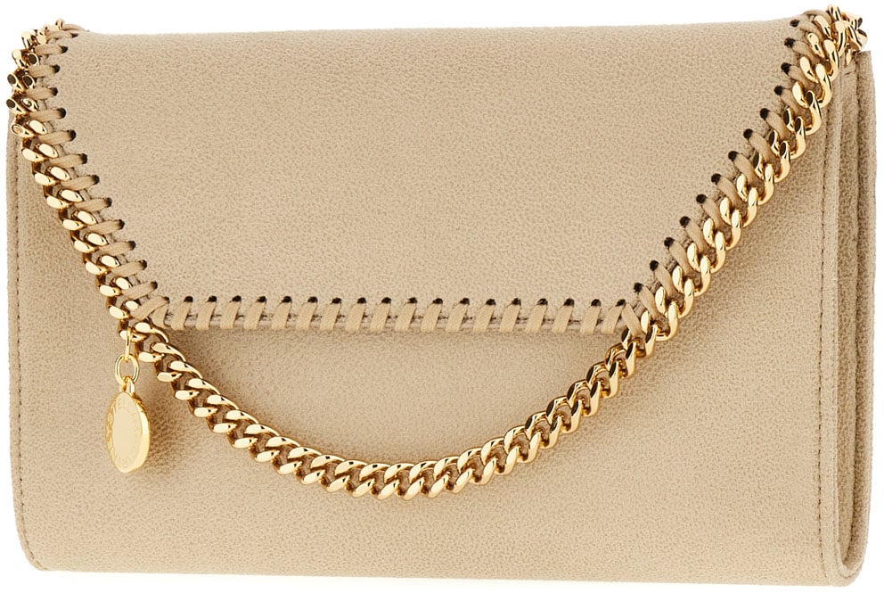 Stella McCartney Stella McCartney Beige shaggy deer mini Falabella crossbody bag Neutraal