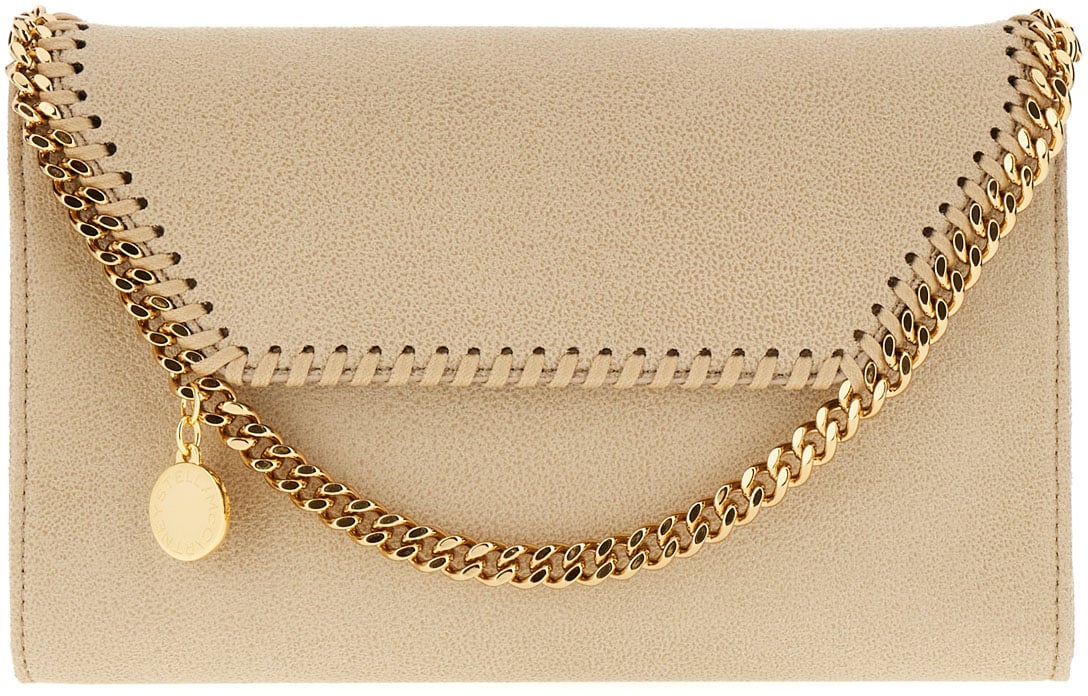 Stella McCartney Stella McCartney Beige shaggy deer mini Falabella crossbody bag Neutraal