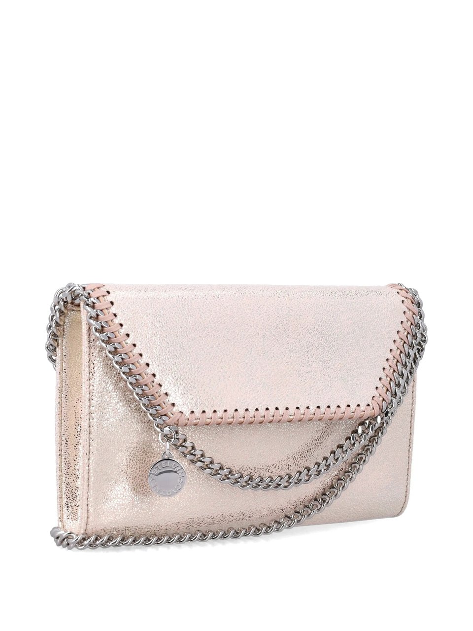 Stella McCartney Silver Polyester Falabella Wallet Chain Clutch Wit