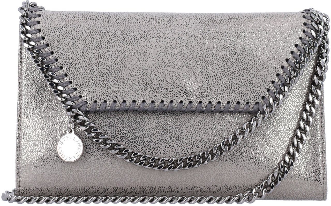 Stella McCartney Mini Crossbody Fala Shiny Dot Steel Grey Grijs