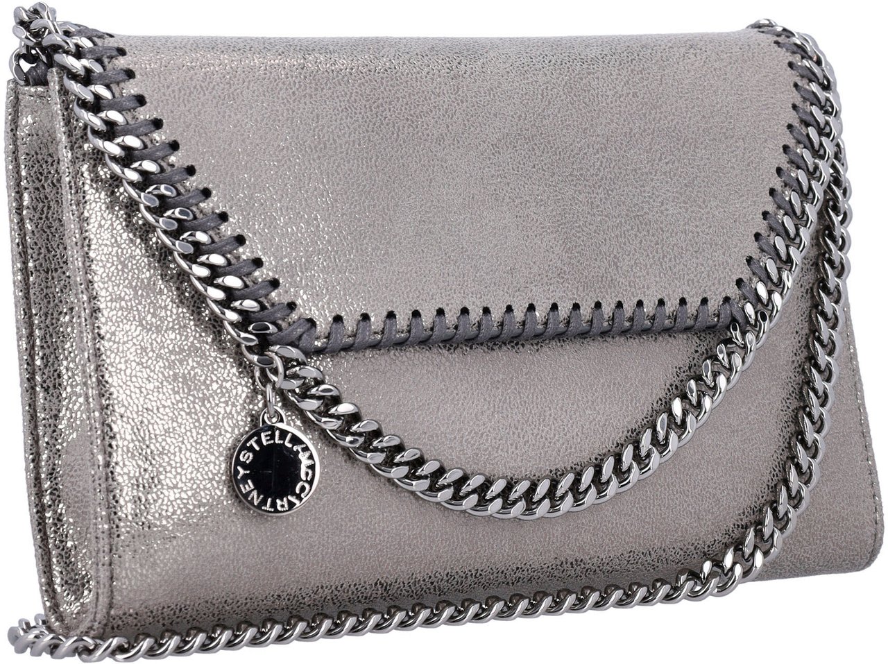 Stella McCartney Mini Crossbody Fala Shiny Dot Steel Grey Grijs