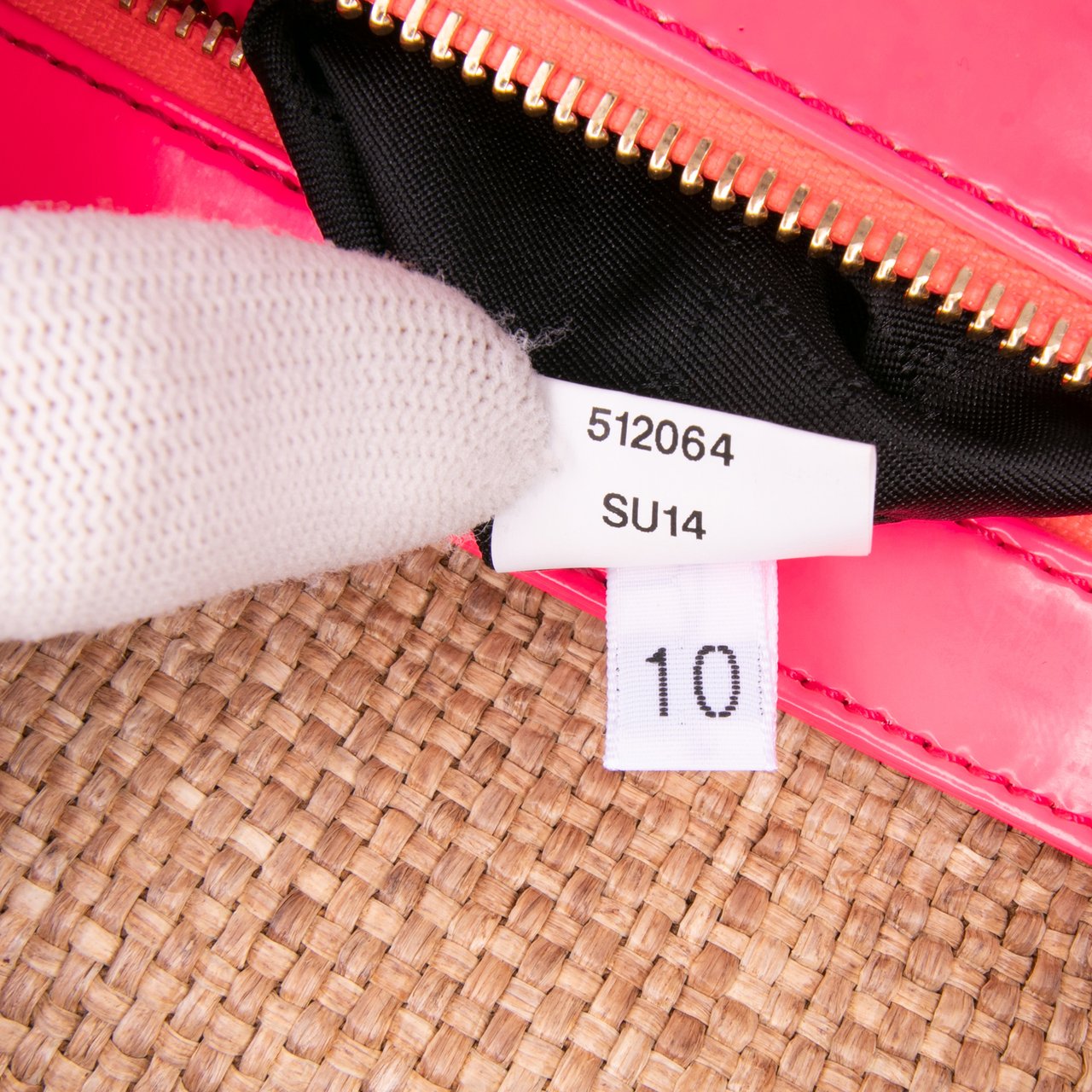 Stella McCartney Raffia Falabella Fold Over Clutch Bruin