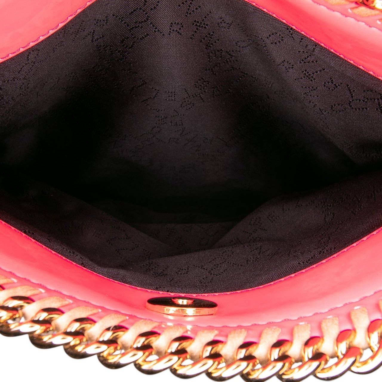 Stella McCartney Raffia Falabella Fold Over Clutch Bruin