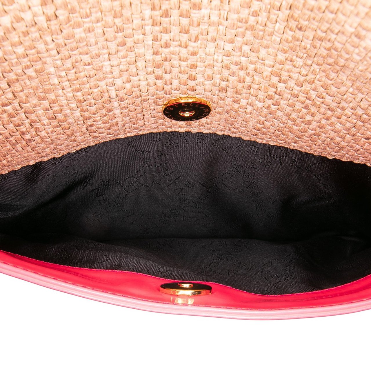 Stella McCartney Raffia Falabella Fold Over Clutch Bruin