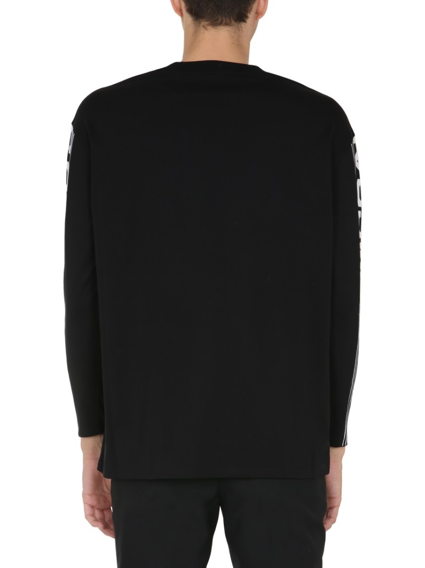 Stella McCartney Long-Sleeve Graphic Round Neck T-Shirt Zwart