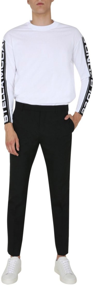 Stella McCartney Long-Sleeve Round Neck T-Shirt Paars