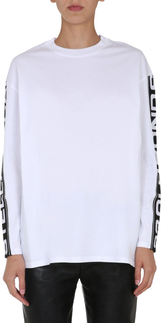Stella McCartney Long-Sleeve Round Neck T-Shirt Paars