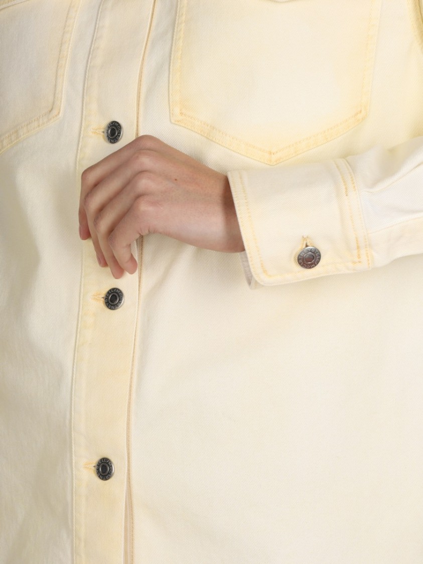 Stella McCartney Pointed Collar Denim Shirt Jacket Neutraal