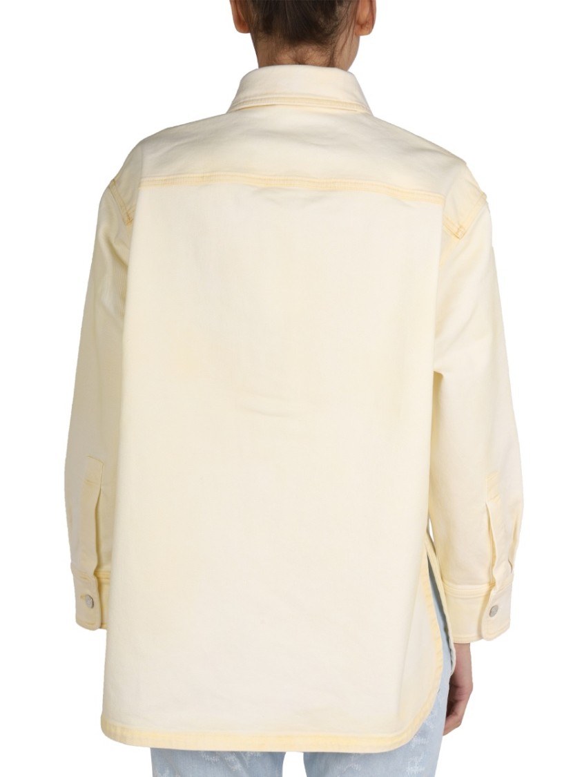 Stella McCartney Pointed Collar Denim Shirt Jacket Neutraal