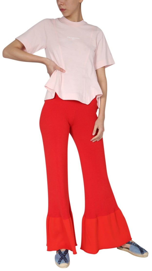 Stella McCartney Soft Pink Crew Neck T-Shirt Neutraal