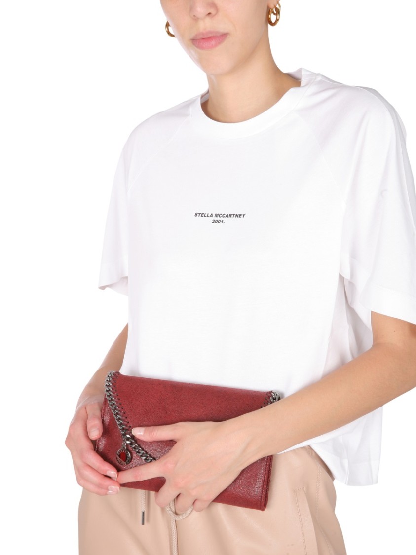Stella McCartney Cropped Crew Neck T-Shirt Neutraal