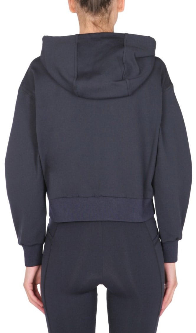 Stella McCartney Cropped Scuba Sweatshirt With Bold Logo Zwart