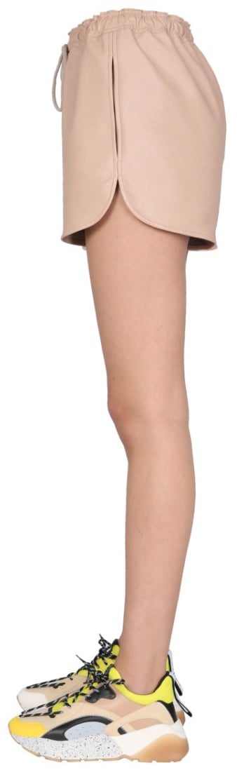 Stella McCartney Sporty Faux Leather Shorts Neutraal