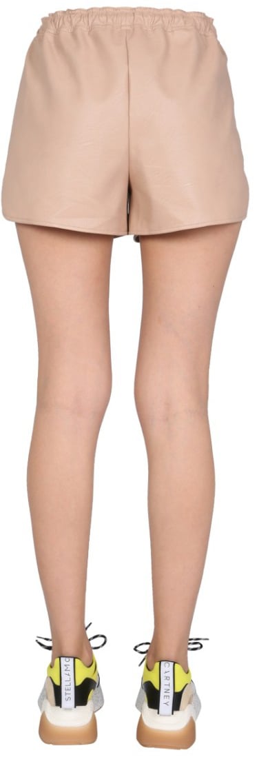 Stella McCartney Sporty Faux Leather Shorts Neutraal