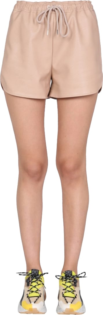 Stella McCartney Sporty Faux Leather Shorts Neutraal