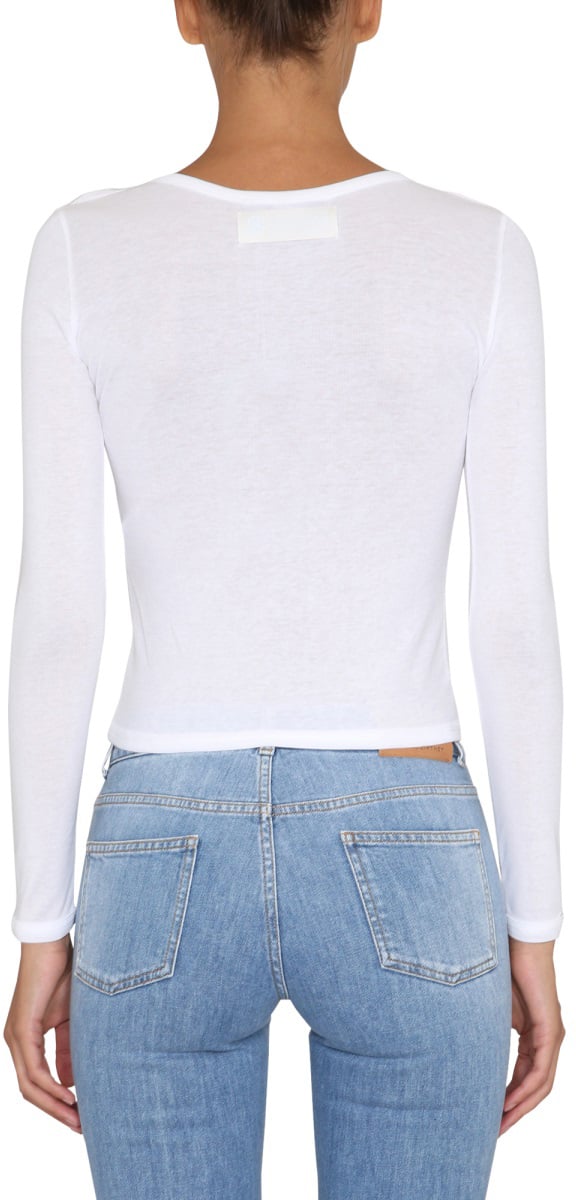 Stella McCartney Fitted Long-Sleeve Top with Shoulder Cut-Outs Wit