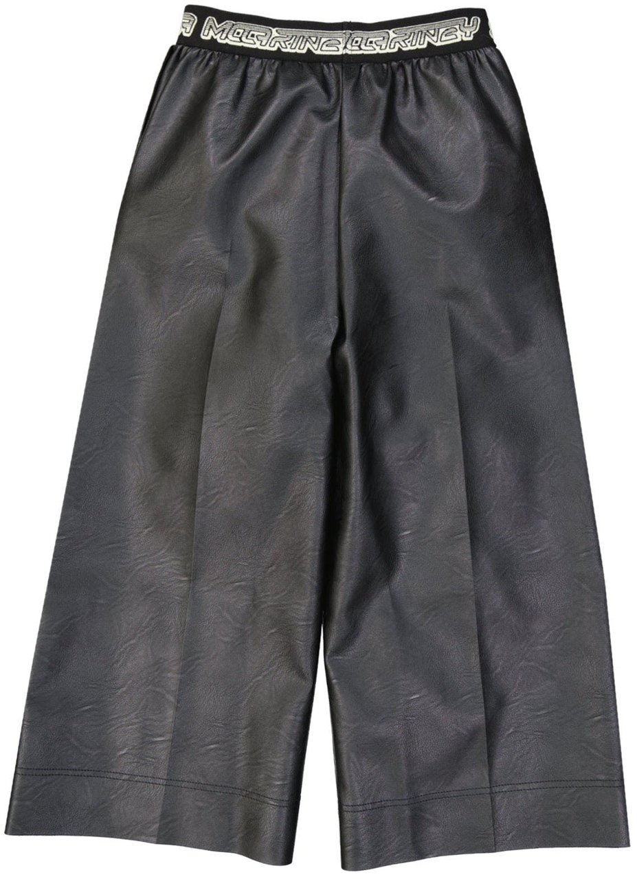 Stella McCartney Stella Mccartney Cropped Leather Effect Pants Zwart