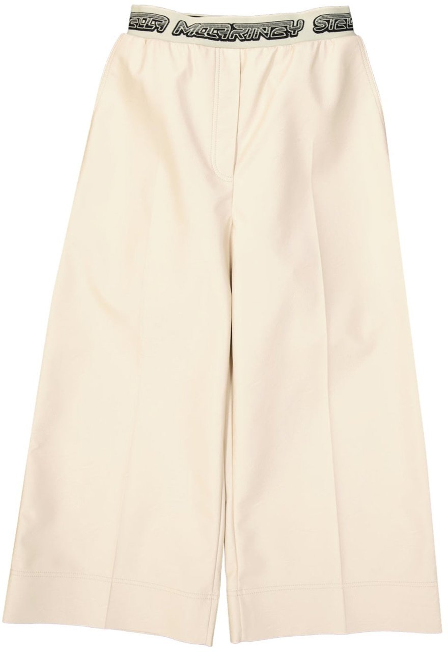 Stella McCartney Stella Mccartney Cropped Logo Pants Beige